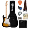 Fender Squier Sonic Stratocaster Electric Guitar Pro Bundle with Amplifier, Gigbag, Tuner, Strap, Picks, Cable, Polishing Cloth & Ebook