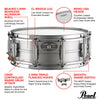 Pearl Sensitone Heritage Alloy Aluminum Snare Drum