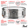 Pearl Sensitone Heritage Alloy Aluminum Snare Drum