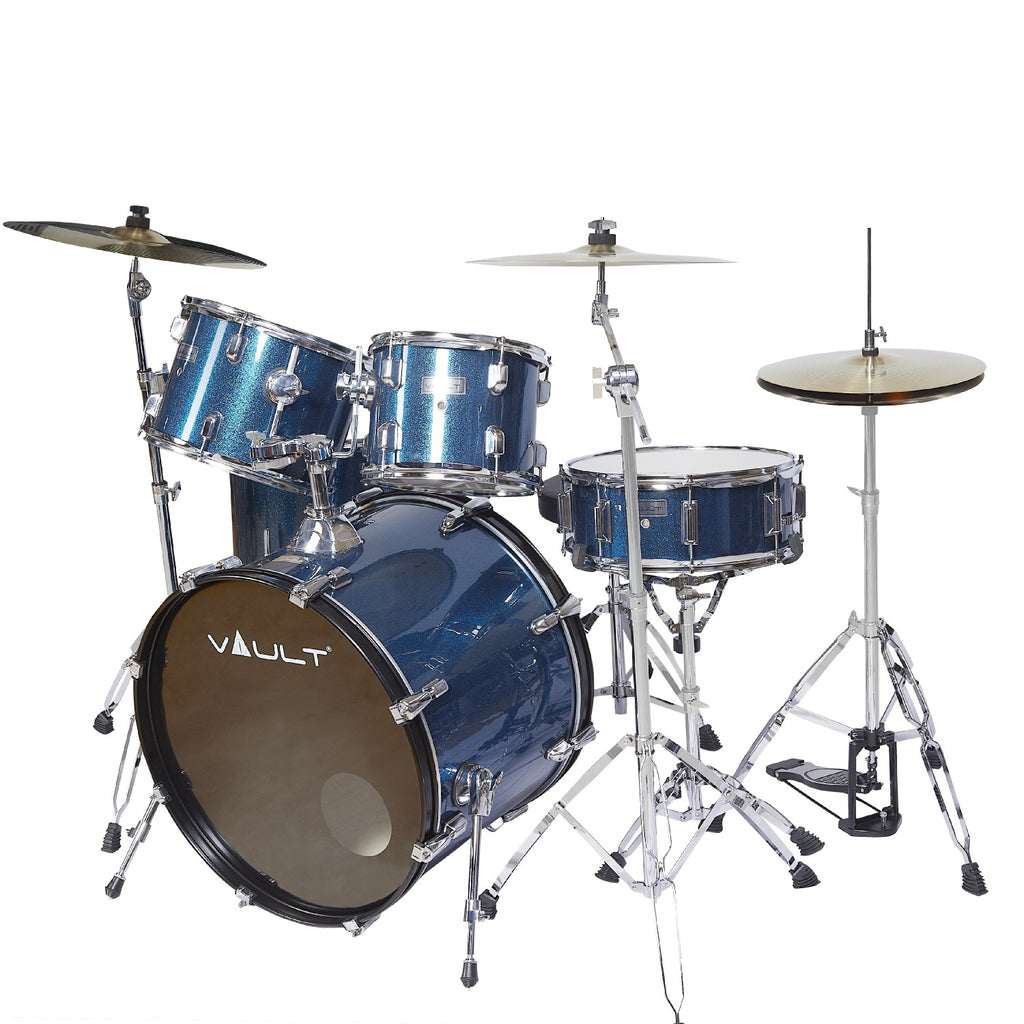 Vault Groover 22" 5-Piece Acoustic Drum Kit with Hardware, Cymbals & Throne