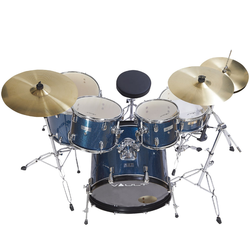 Vault Groover 22" 5-Piece Acoustic Drum Kit with Hardware, Cymbals & Throne