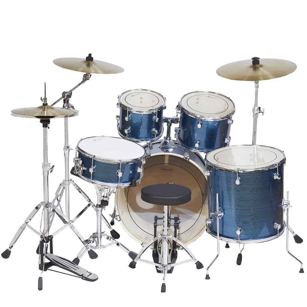 Vault Groover Plus 5-Piece Acoustic Drum Kit with Hardware, Cymbals & Throne