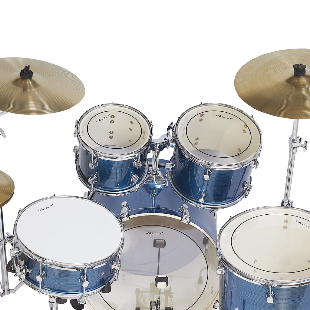 Vault Groover Plus 5-Piece Acoustic Drum Kit with Hardware, Cymbals & Throne