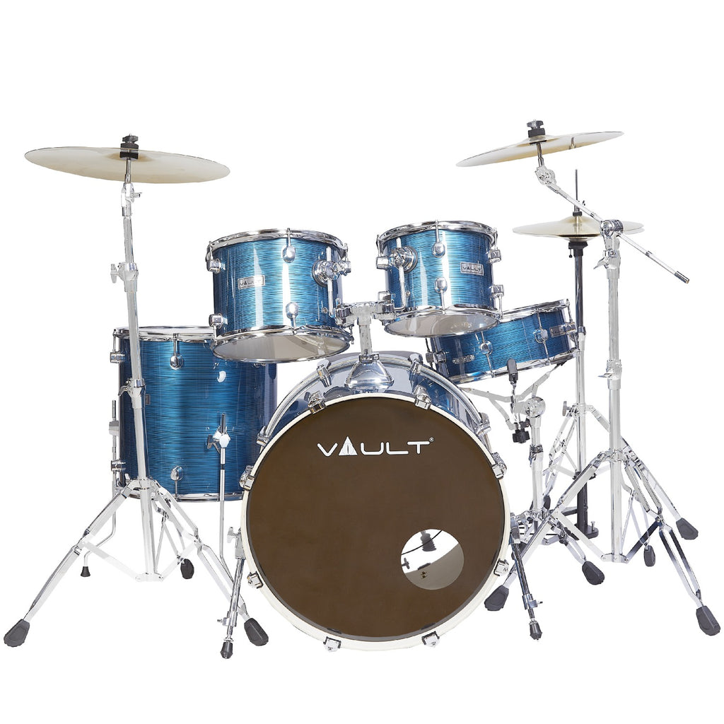 Vault Groover Plus 5-Piece Acoustic Drum Kit with Hardware, Cymbals & Throne