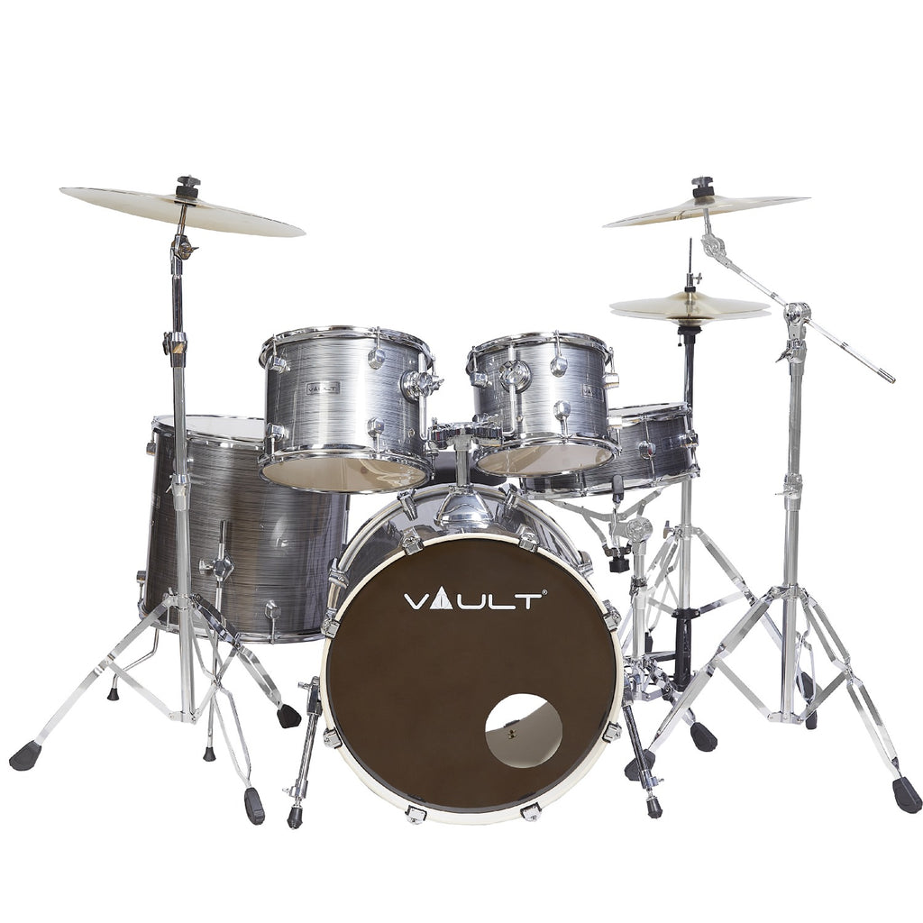 Vault Groover Plus 5-Piece Acoustic Drum Kit with Hardware, Cymbals & Throne