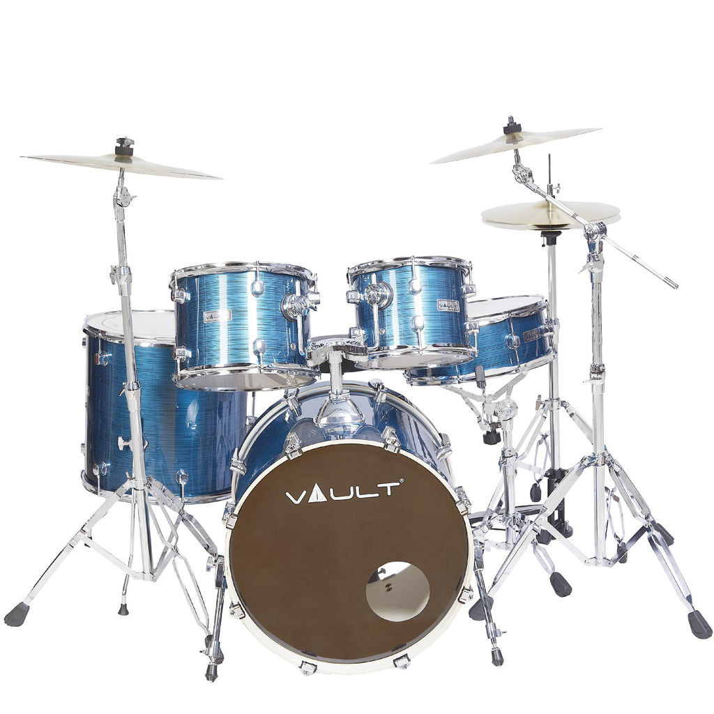 Vault Groover Plus 5-Piece Acoustic Drum Kit with Hardware, Cymbals & Throne