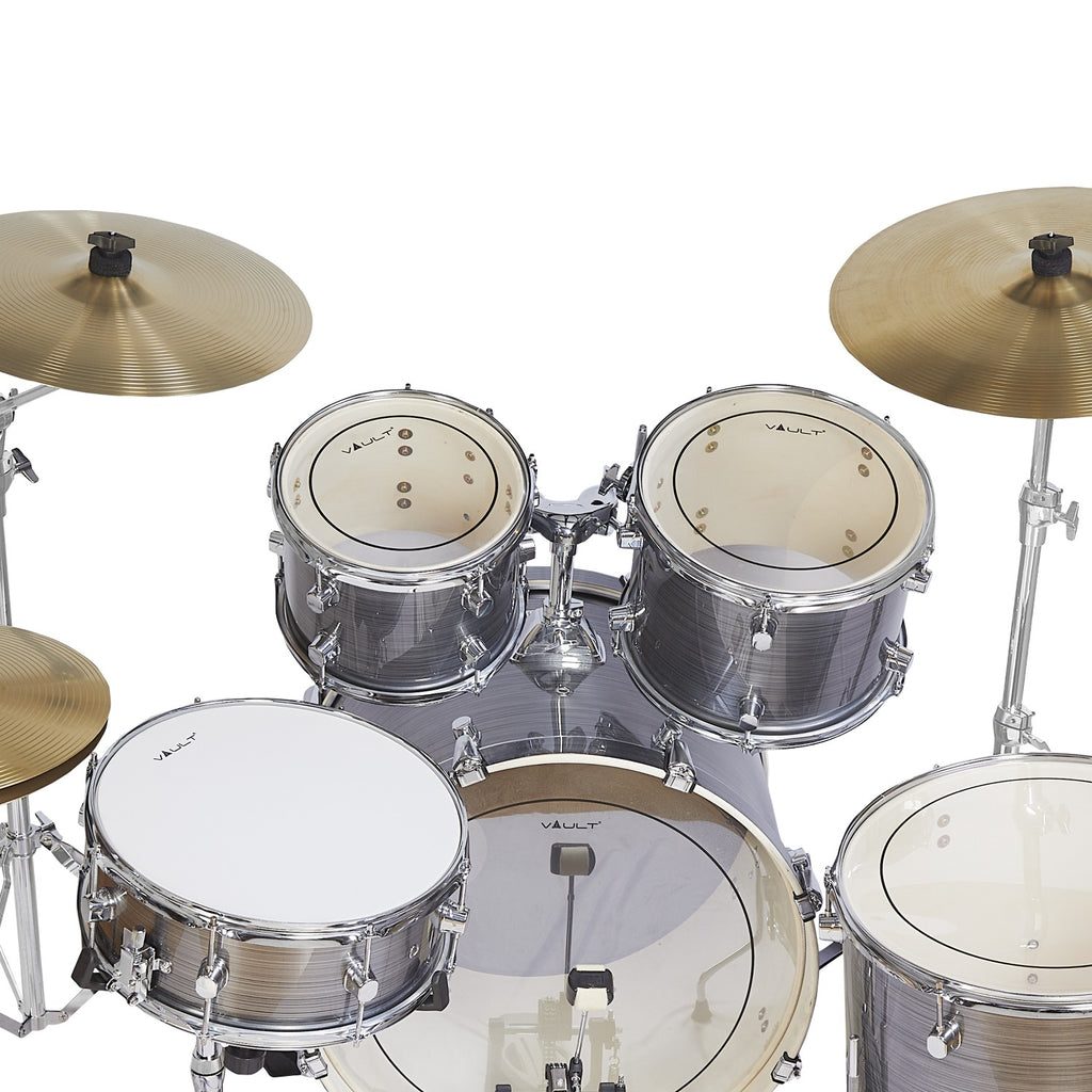 Vault Groover Plus 5-Piece Acoustic Drum Kit with Hardware, Cymbals & Throne