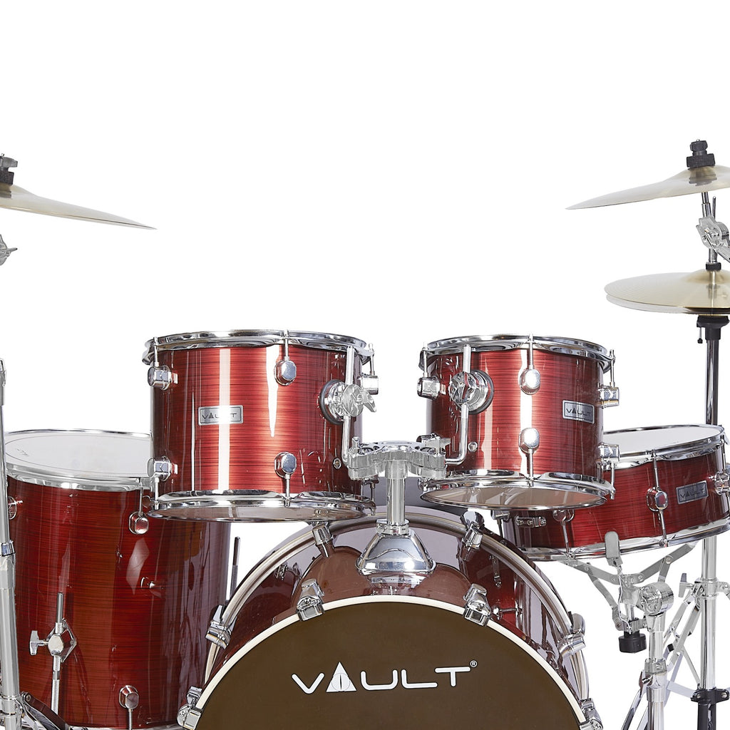 Vault Groover Plus 5-Piece Acoustic Drum Kit with Hardware, Cymbals & Throne