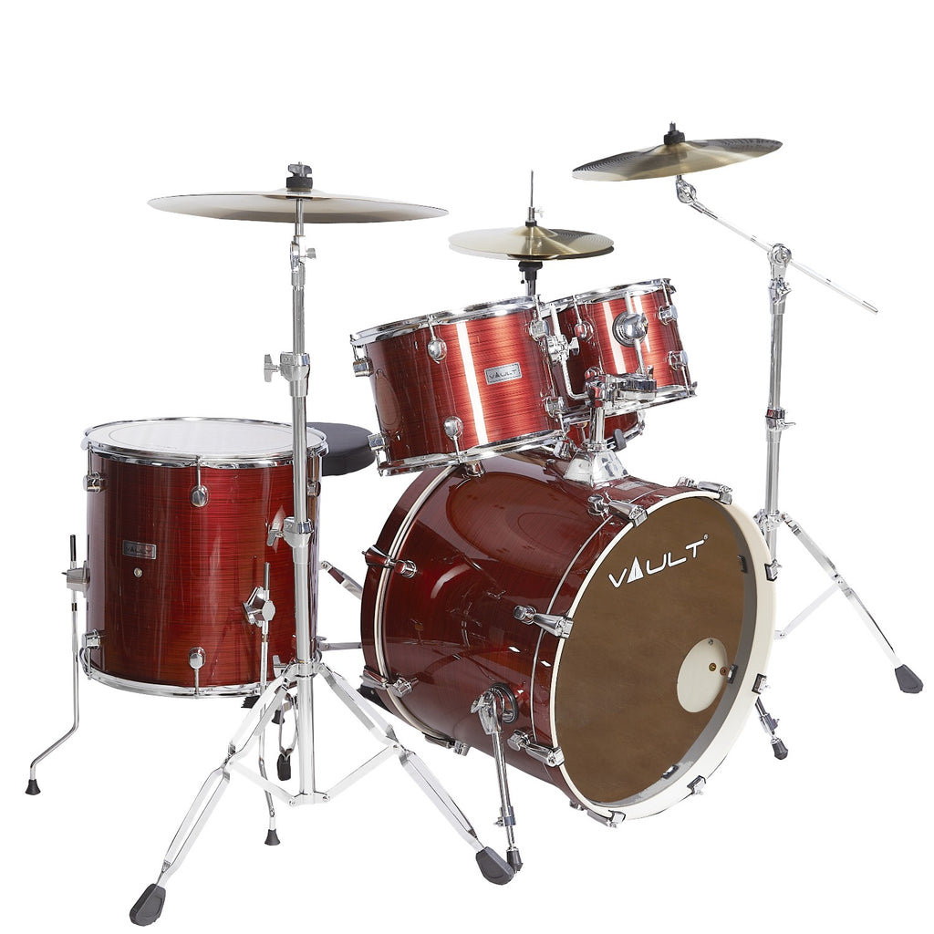 Vault Groover Plus 5-Piece Acoustic Drum Kit with Hardware, Cymbals & Throne