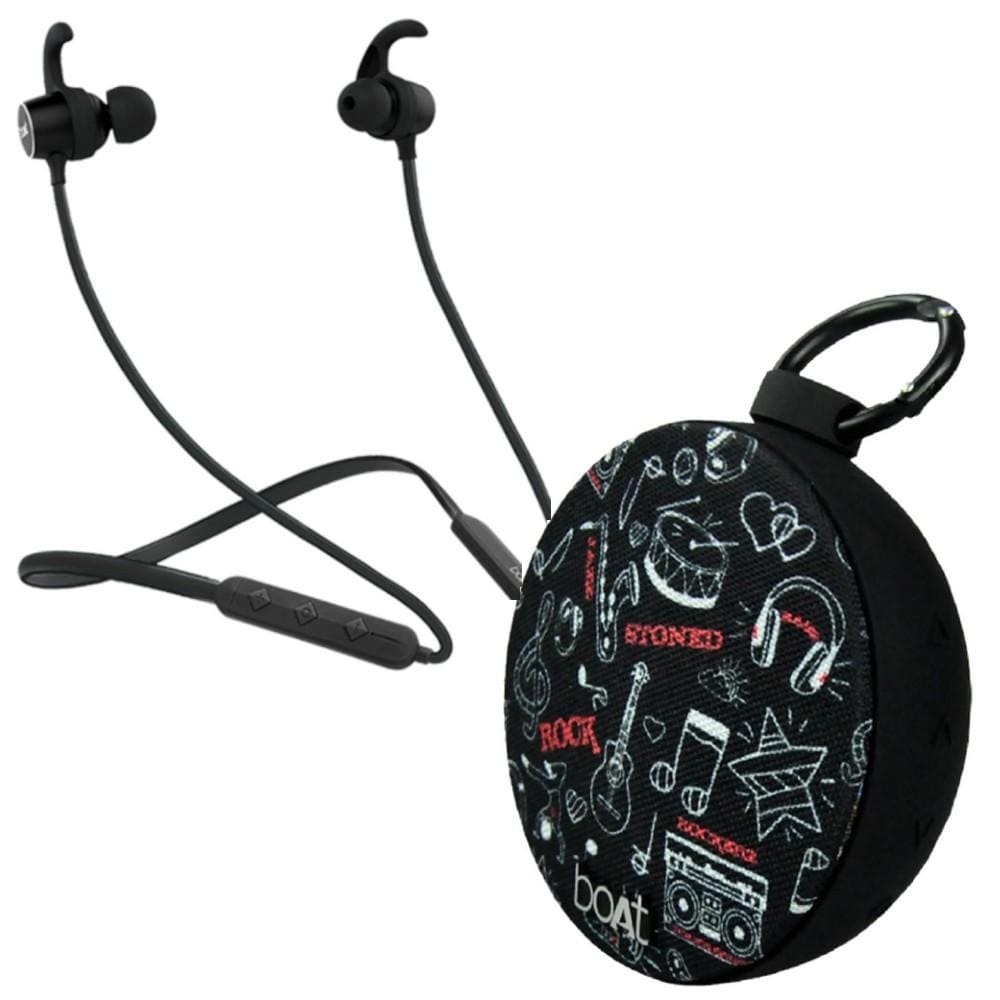 Combo Pack of boAt Rockerz 255 In Ear Neckband Headphone with boAt Stone 260 Bluetooth Speaker