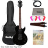 Cort Electric Guitars BUNDLE / Black Cort CR50 Classic Les Paul Style 6 String Electric Guitar - Rosewood Fretboard