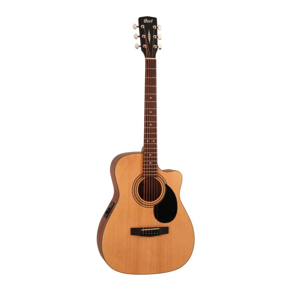  Cort 6 String Acoustic-Electric Guitar, Right, Open Pore  Natural, Full (SFXMEOP-A) : Musical Instruments