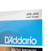 DAddario Acoustic Guitar Strings D'Addario EJ11 Bronze Light Acoustic Guitar Strings