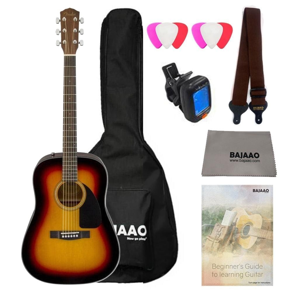 Fender Acoustic Guitars Bundle / Sunburst Fender CD-60 Dread V3 DS 6 String Acoustic Guitar