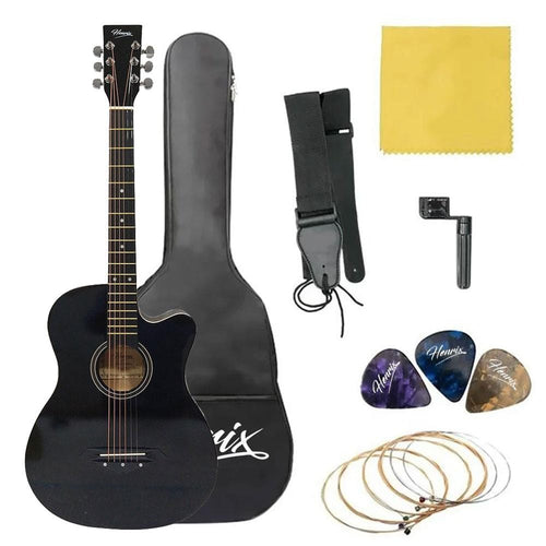 Buy Henrix PRO 38C 38 Inch 6 String Cutaway Acoustic Guitar Online