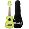 Kala Ukulele Bundles Green Apple Burst Kala MK-SD Makala Soprano Ukulele With Bajaao UB-S Gig Bag