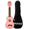 Kala Ukulele Bundles Pink Kala MK-SD Makala Soprano Ukulele With Bajaao UB-S Gig Bag