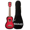 Kala Ukulele Bundles Red Burst Kala MK-SD Makala Soprano Ukulele With Bajaao UB-S Gig Bag