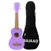 Kala Ukulele Bundles Sea Urchin Purple Kala MK-SS Makala Soprano Ukulele With Bajaao UB-S Gig Bag