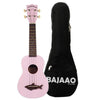 Kala Ukulele Bundles Shell Pink Kala MK-SS Makala Soprano Ukulele With Bajaao UB-S Gig Bag