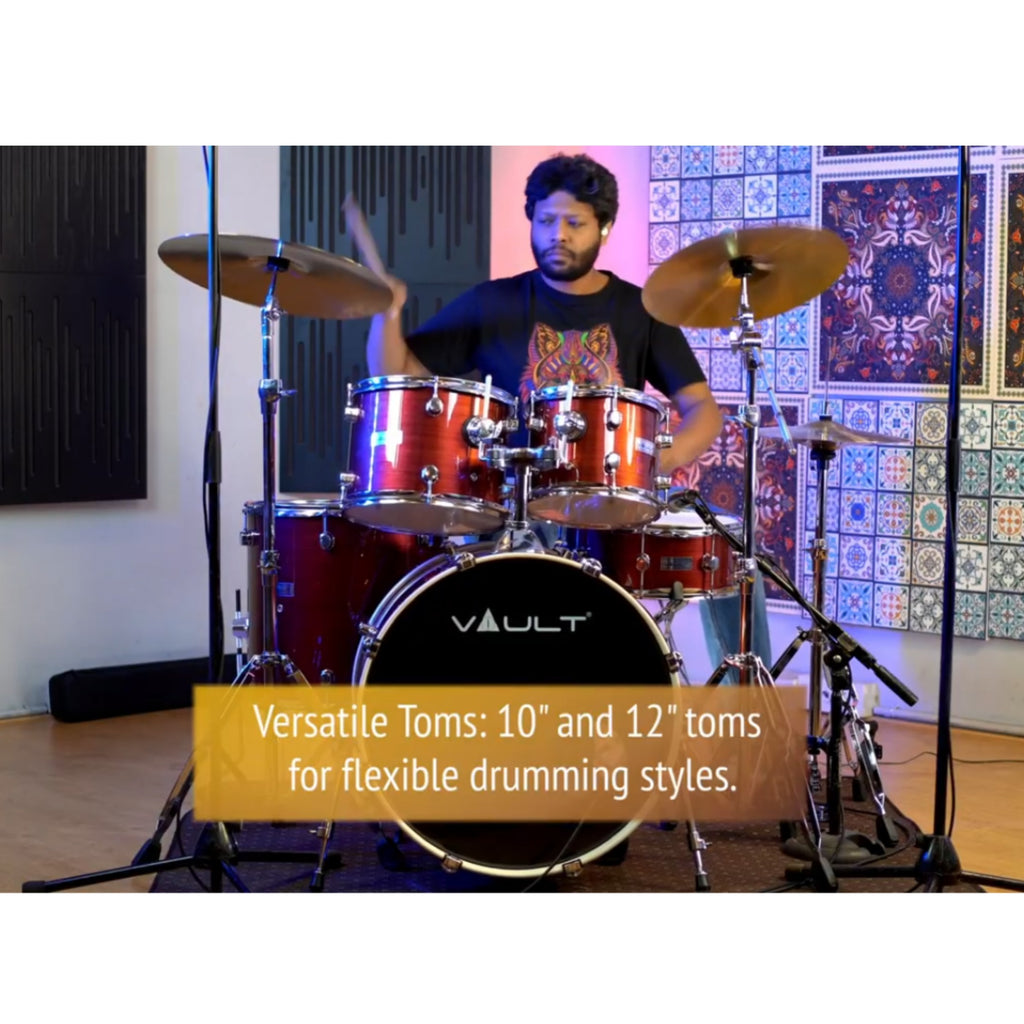 Vault Groover Plus 5-Piece Acoustic Drum Kit with Hardware, Cymbals & Throne