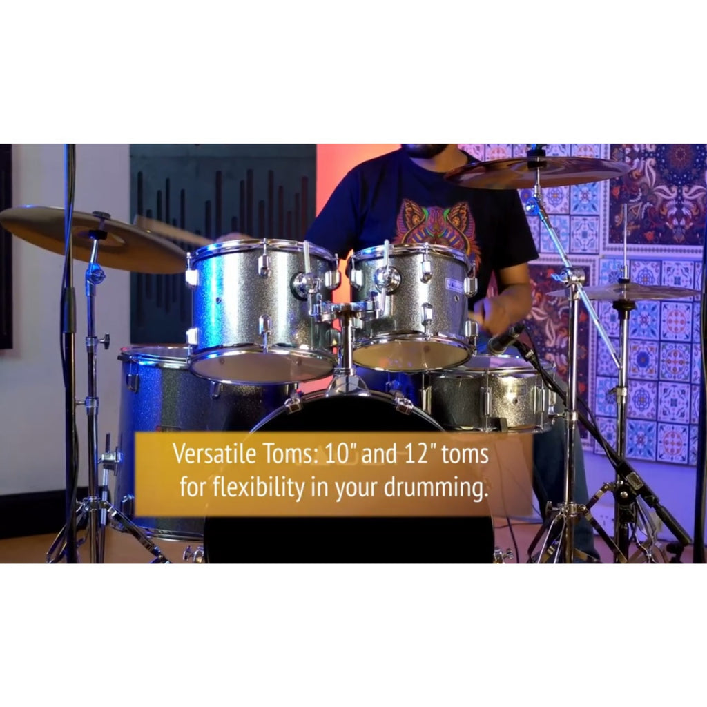 Vault Groover 22" 5-Piece Acoustic Drum Kit with Hardware, Cymbals & Throne