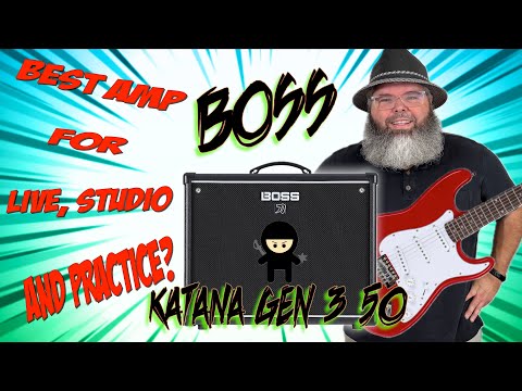 Boss Katana 50 Gen 3 50 Watt 12 Inch Combo Guitar Amplifier with Cable, Polishing Cloth and E-Book