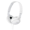 Sony On-Ear Wired Headphones White Sony MDR-ZX110 Stereo On-Ear Wired Headphones