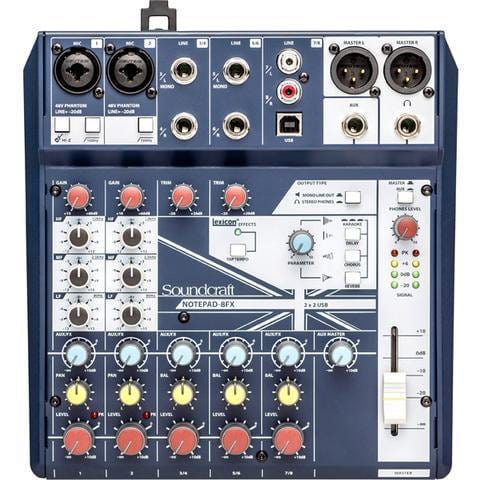 Soundcraft Analog Mixers Soundcraft Notepad-8FX 8 Channel Desktop Mixer with USB