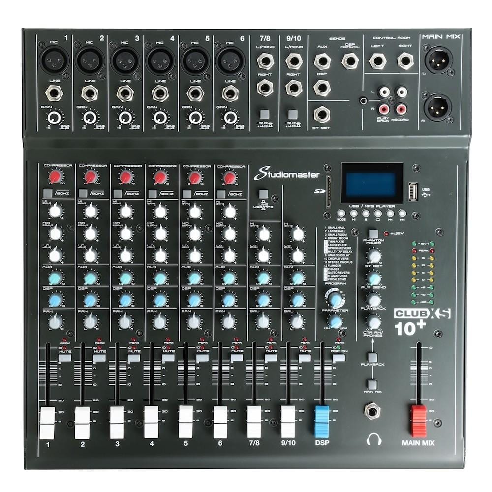 Studiomaster Analog Mixers Studiomaster CLUB XS10+ 10 Channel Analog Mixer