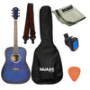 Vault Acoustic Guitar Bundles Blue Vault ED-10D 41 inch Dreadnought Acoustic Guitar with Gig Bag, Picks, Strap, Tuner and Polishing Cloth