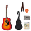 Yamaha Acoustic Guitar Bundles Cherry Sunburst Yamaha F310 Dreadnought Acoustic Guitar with Dust Cover, Strap, Polishing Cloth, Picks & E book